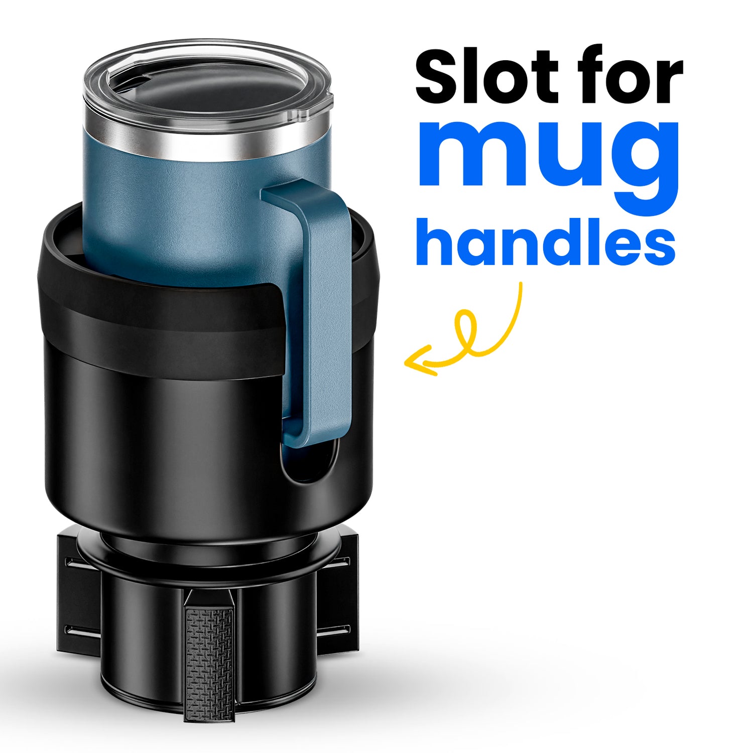 Integral Mug Integrator Expandable Mug Holder - YETI 14oz Rambler Cup  Holder - Coffee Mug Car Cup Holder Expander with Adjustable Base - Rubber  Tabs