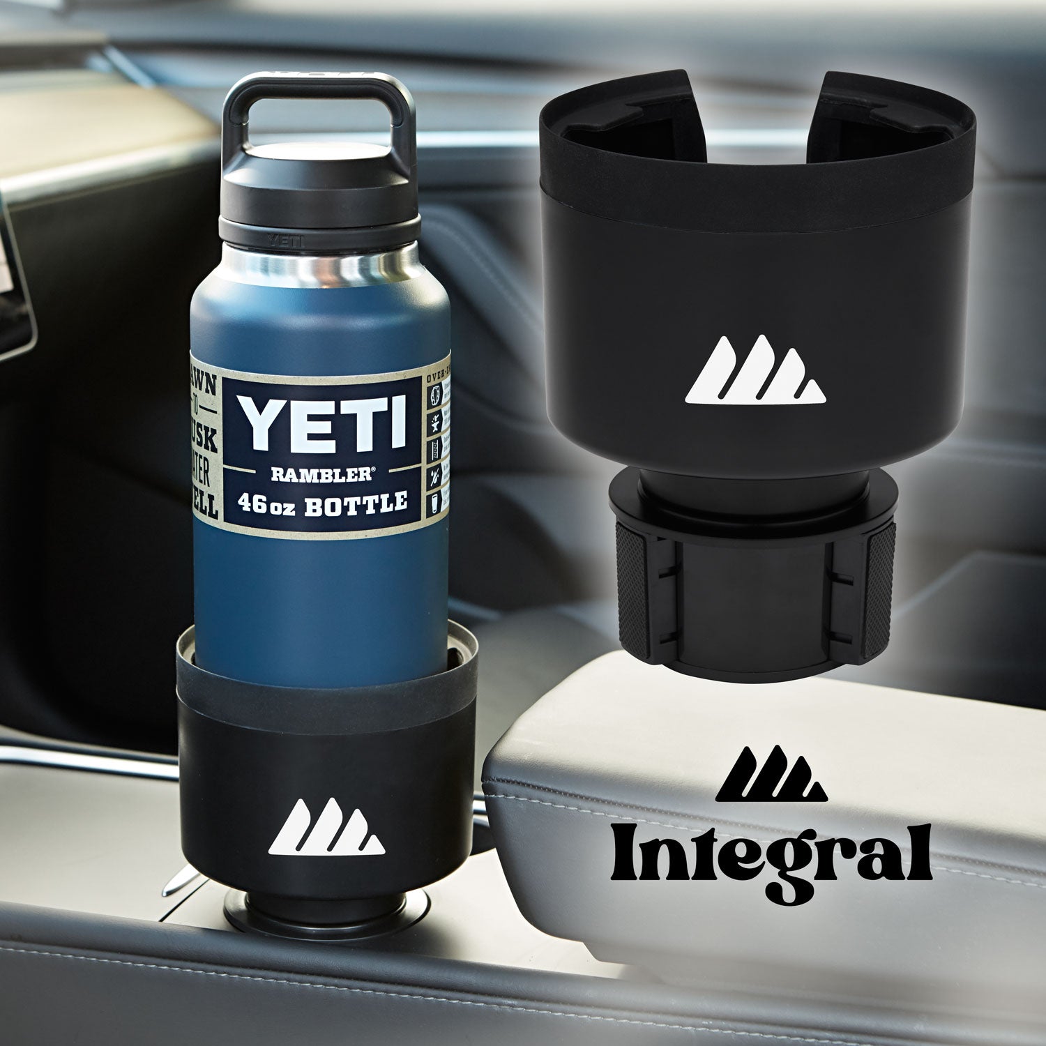 Integral Ultimate Expander Car Cup Holder Adjustable Base Expander & Organizer for Vehicles Compatible w/ Coffee Mug, Yeti 14/24/36/46oz